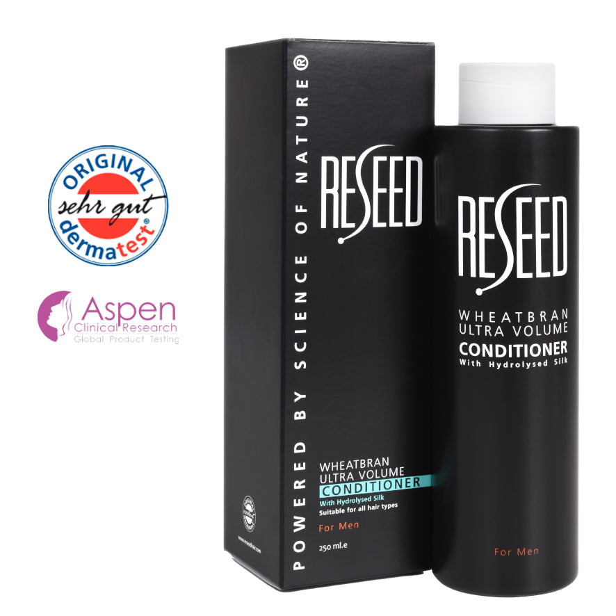 RESEED Wheat Bran Ultra Volume Conditioner for Men 250 ml Men's Shampoo & Conditioner Bundle - Reseed Hair Loss Range for Men and Women