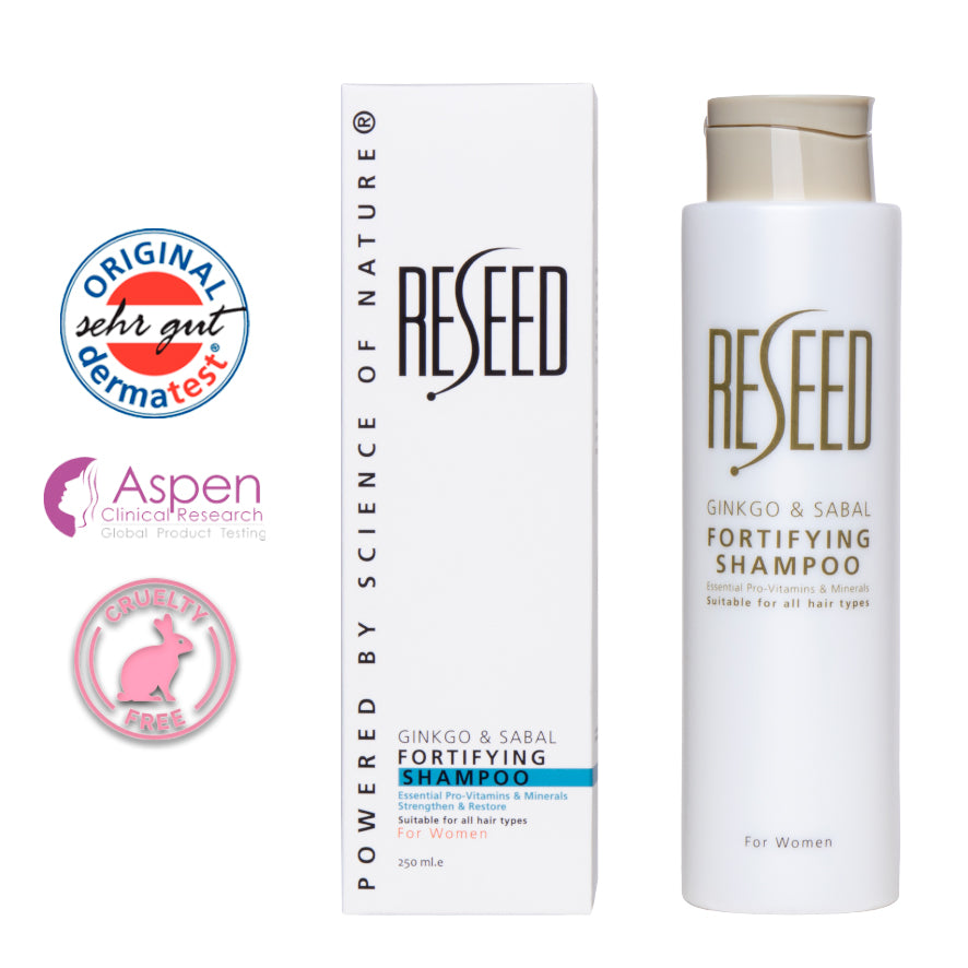 RESEED Ginkgo and Sabal Fortifying Shampoo for Women 250 ml (SLS Free) RESEED Ginkgo and Sabal Fortifying Shampoo for Women 250 ml (SLS Free) - Reseed Hair Loss Range for Men and Women
