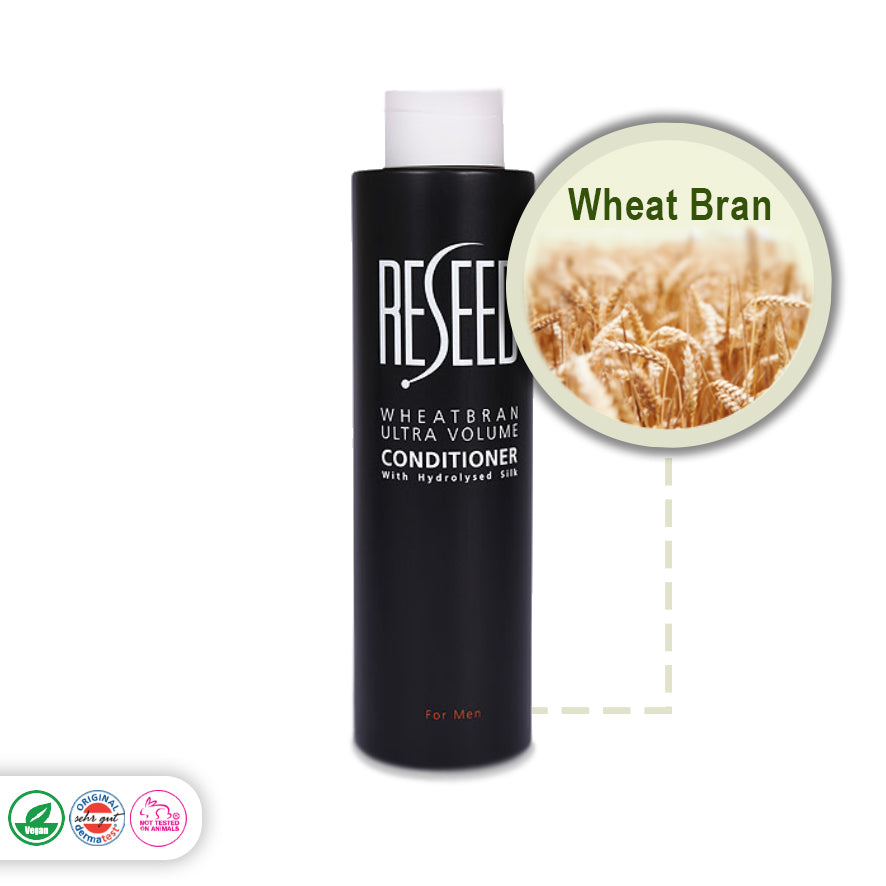 RESEED Wheat Bran Ultra Volume Conditioner for Men 250 ml Reseed Wheat Bran Ultra Volume Conditioner 250ml, Detangles, Moisturising, Restores hair shine, Does not cause further hair loss