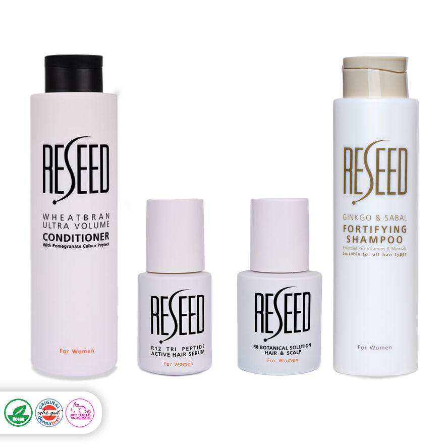 RESEED Ginkgo and Sabal Fortifying Shampoo for Women 250 ml (SLS Free) Reseed Hair Shampoo for Women 250ml, SLS Free, Vegan , Cruelty Free, Ginkgo & Sabal, DHT Blocker, hair Loss, Vitamins B5, B6, E, F and Zinc, , adds volume and density, deeply nourishing