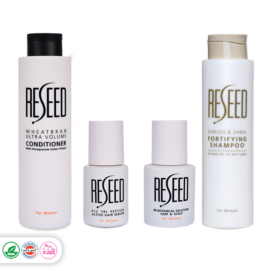 RESEED Wheat Bran Ultra Volume Conditioner for Women 250 ml - Detangles and protects dry damaged hair Enriched with amino acids to repair breakages Contains UV filters to protect against harmful UV rays Improves gloss and shine Unique elasticity properties